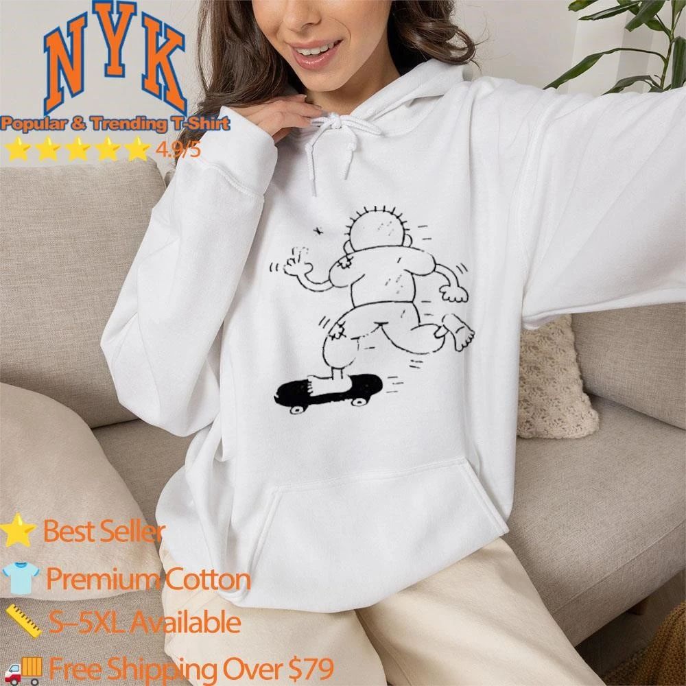 Keith Haring Style Minimalist Running Boy Skateboard Sketch shirt