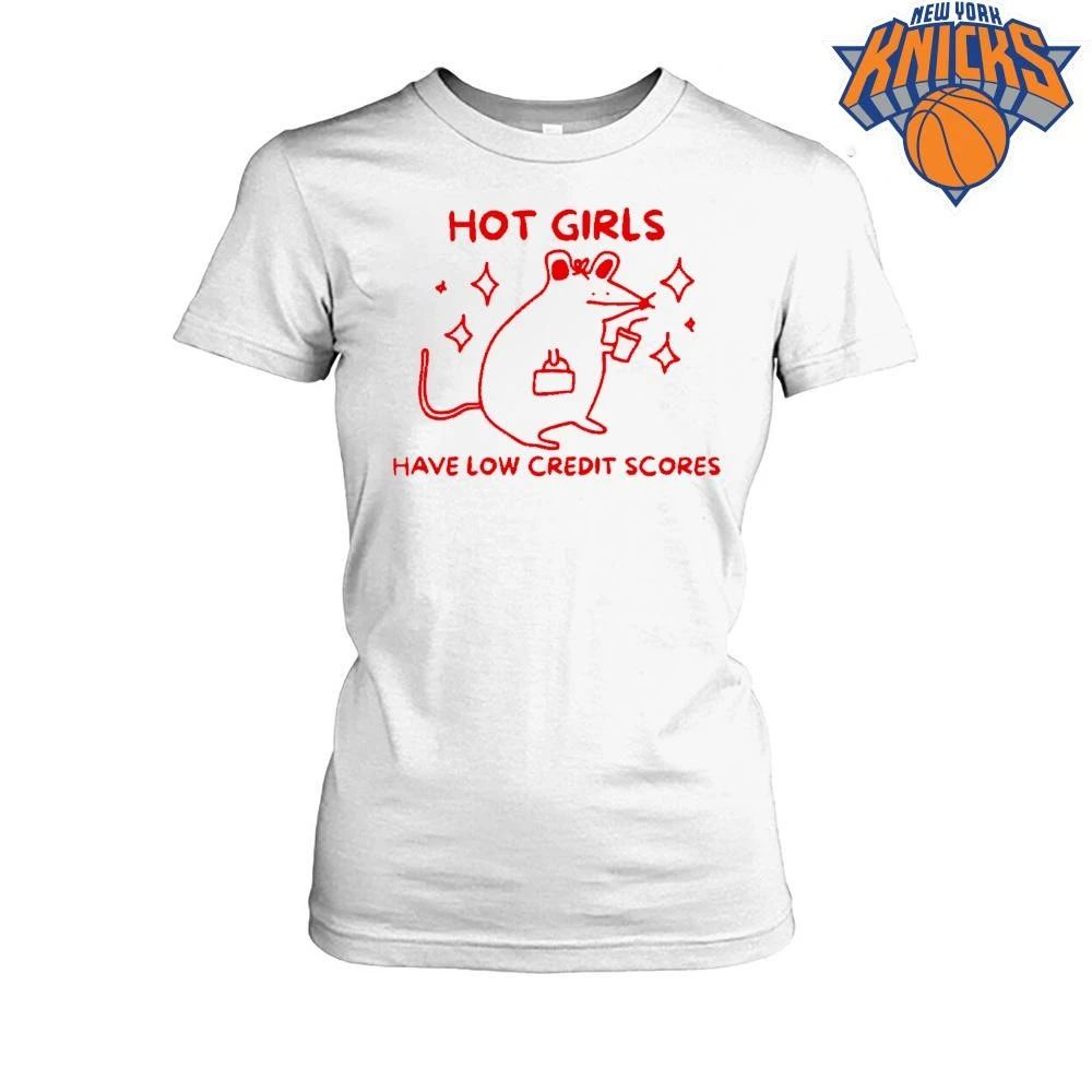Girls Have Low Credit Scores Funny Rat Meme Sparkles Graphic Shirt