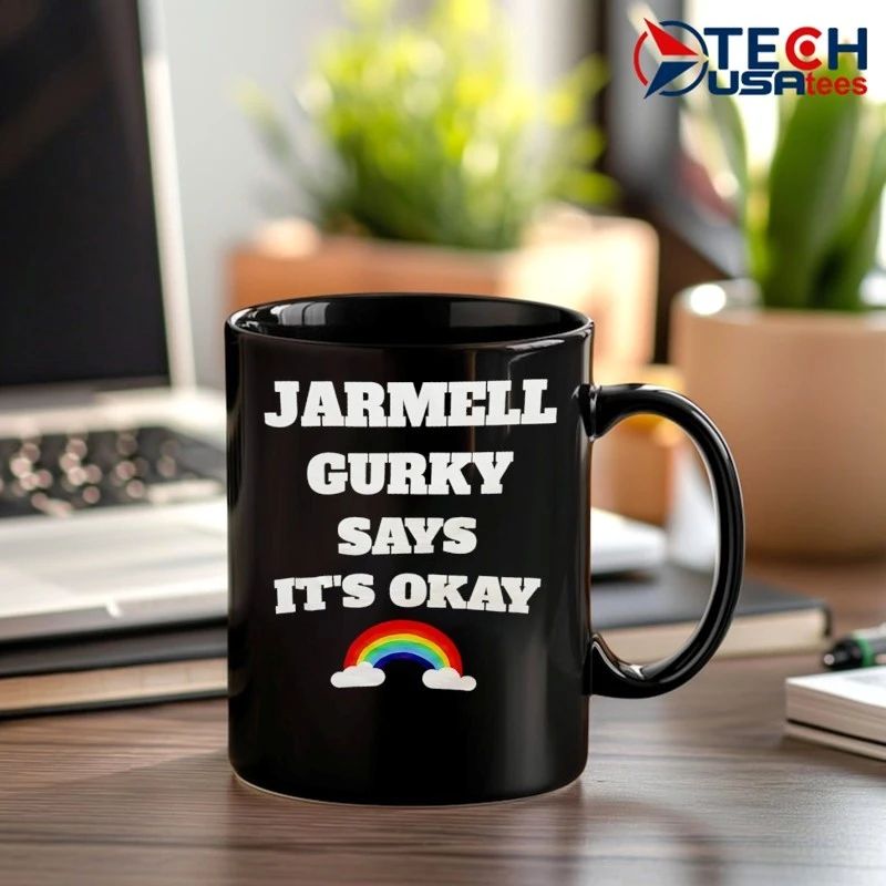Jarmell Gurky says it’s okay rainbow shirt