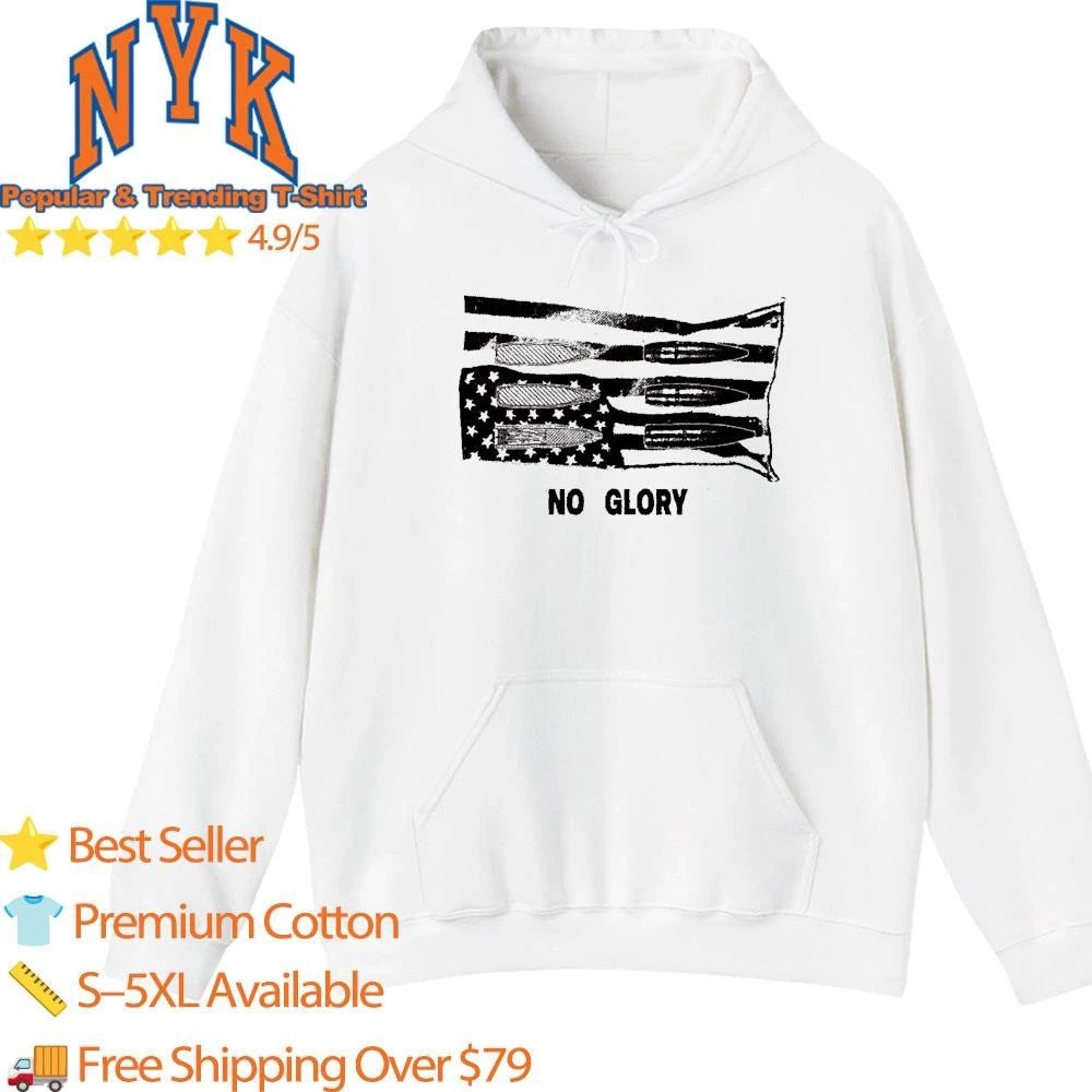 No Glory Bullet Flag Punk Rock Grunge Skull Military Shirt