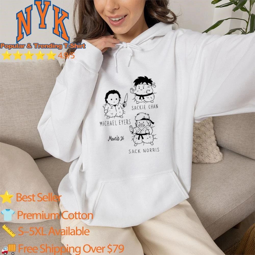 Sackie Chan Michael Eyers Sack Norris Cute Mashup Cartoon Parody Fan Shirt