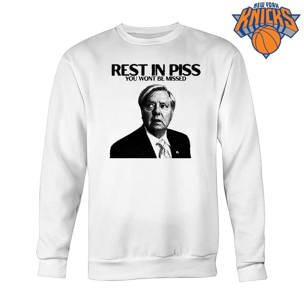 Lindsey Graham Rest in Piss You Wont Be Missed Political Cartoon Shirt
