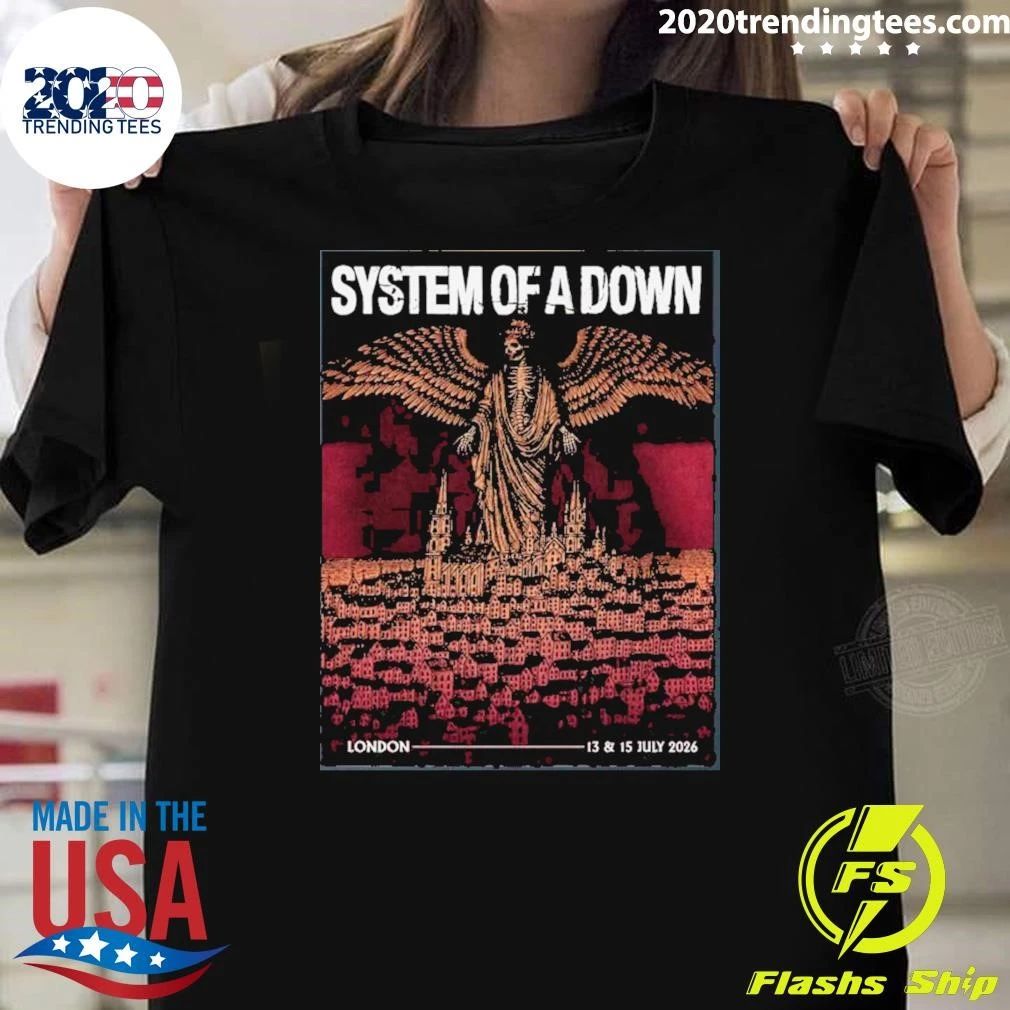 System Of A Down SOAD London UK At Tottenham Stadium On 13 and 15 2026 Tee Shirt