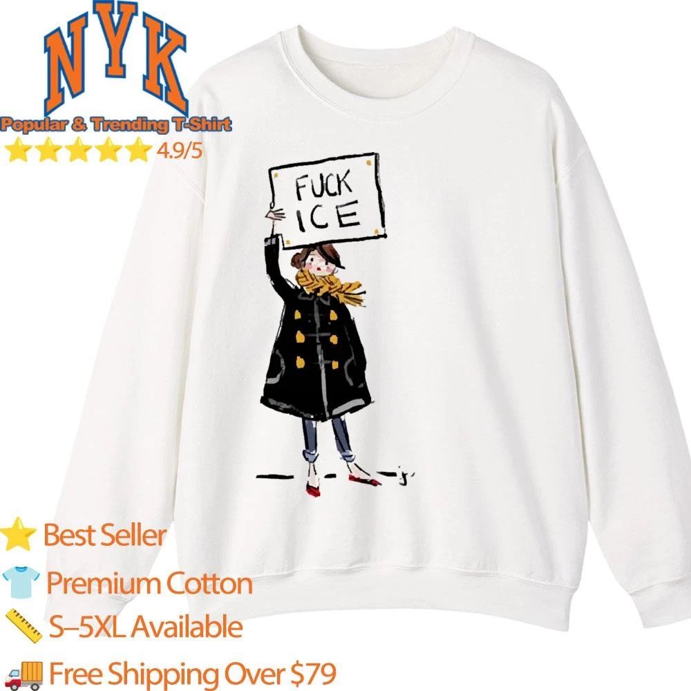 Protest Girl Holding Fuck Ice Political Statement Activism Shirt