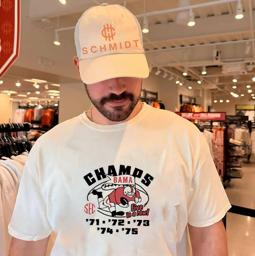 Alabama Football 5 Consecutive SEC Titles 1970s Five in a row Vintage shirt