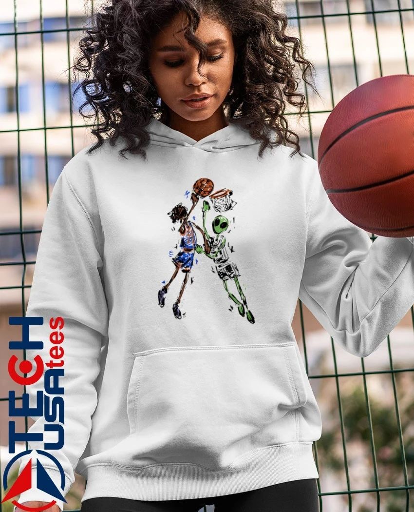 NBA Doodle Jalen Brunson vs Wemby Alien art shirt