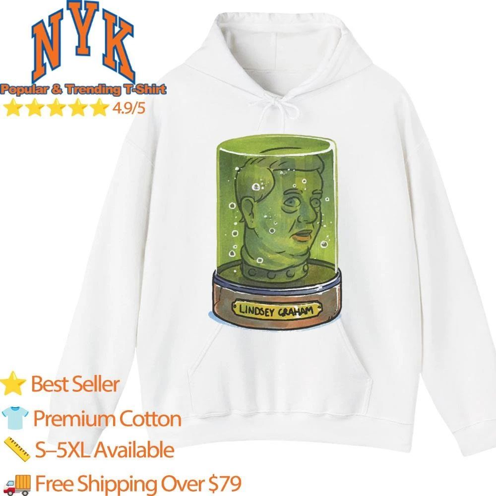 Lindsey Graham head in a green jar funny political satire pop art shirt