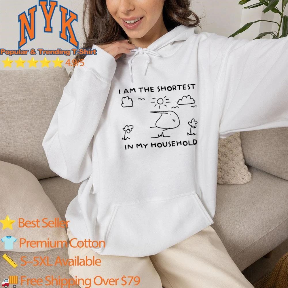 I Am The Shortest In My Household Cute Cartoon Drawing Shirt