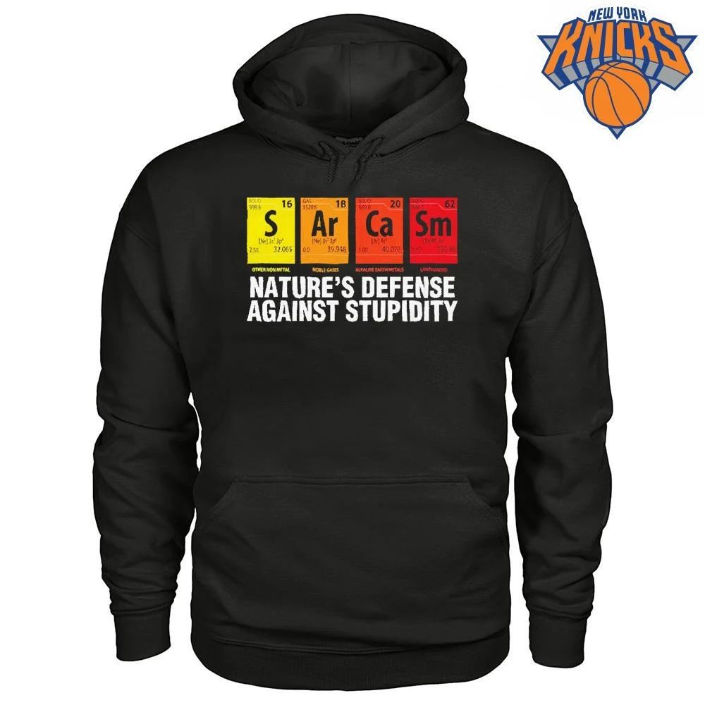 Sarcasm Natures Defense Against Stupidity Periodic Table Science Chemistry Shirt