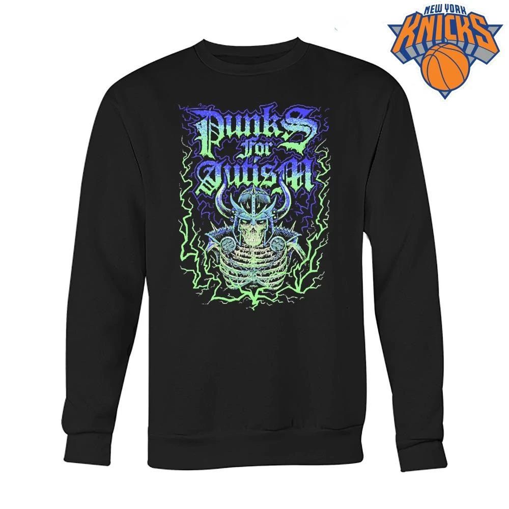 Punks For Autism Heavy Metal Skeleton Warrior Graphic Shirt
