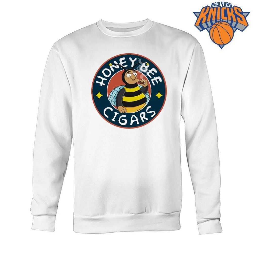 Honey Bee Cigars Retro Smoking Cartoon Mascot Brand Logo Shirt