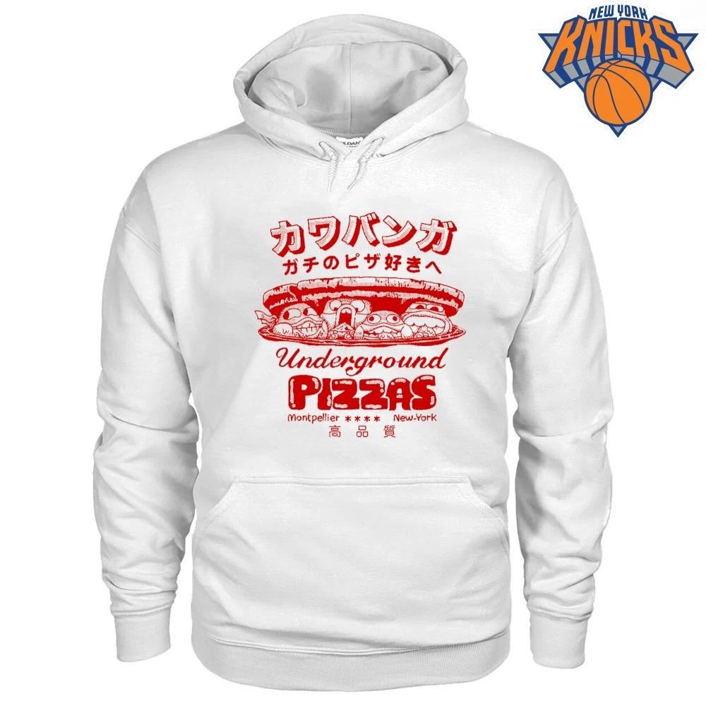 Underground Pizzas Gachinno Pizza Suki Cowabanga Japanese Text Graphic T shirt