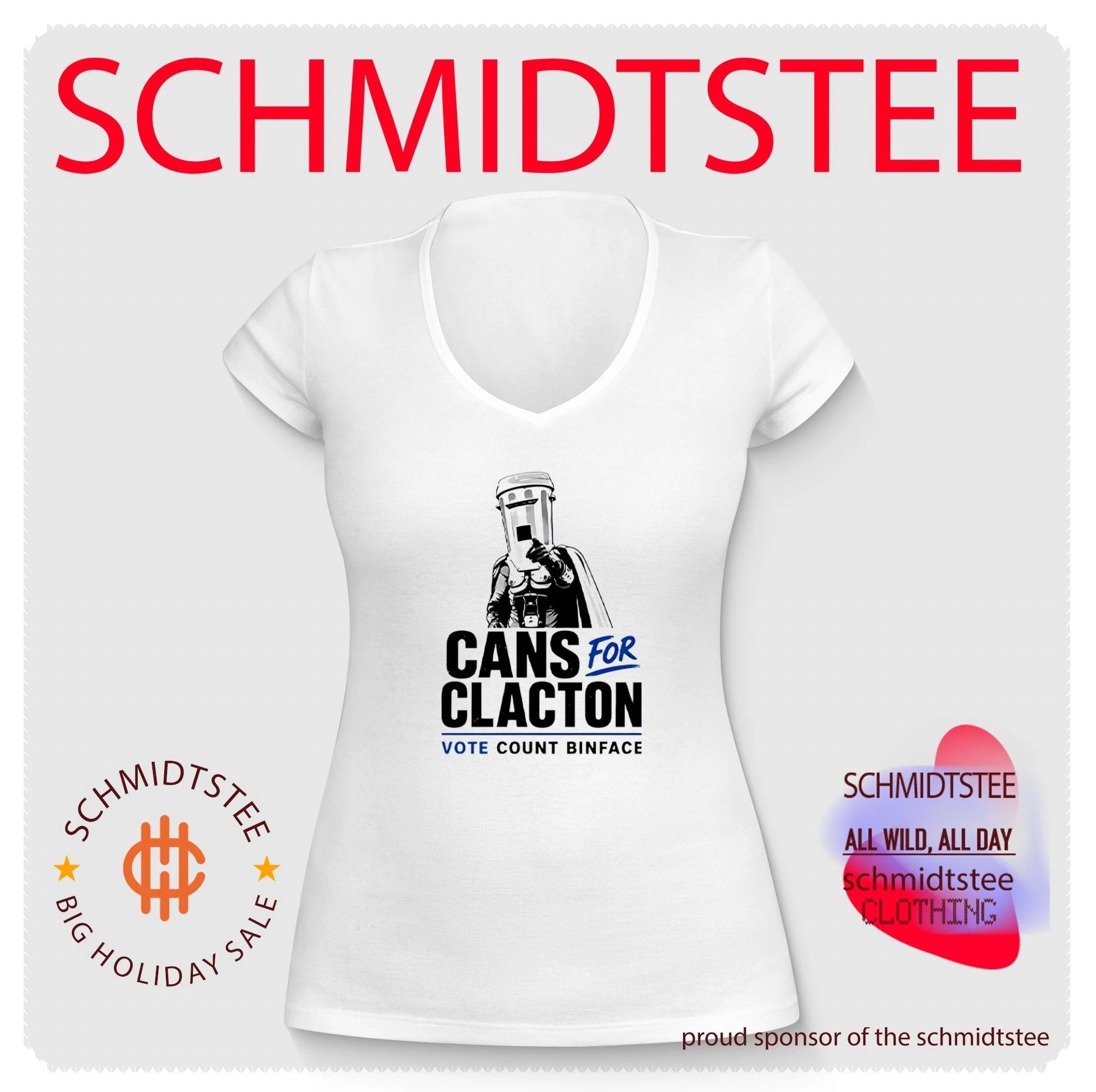 Cans For Clacton Vote Count Binface Bin-Head Political Campaign Graphic UK Election shirt
