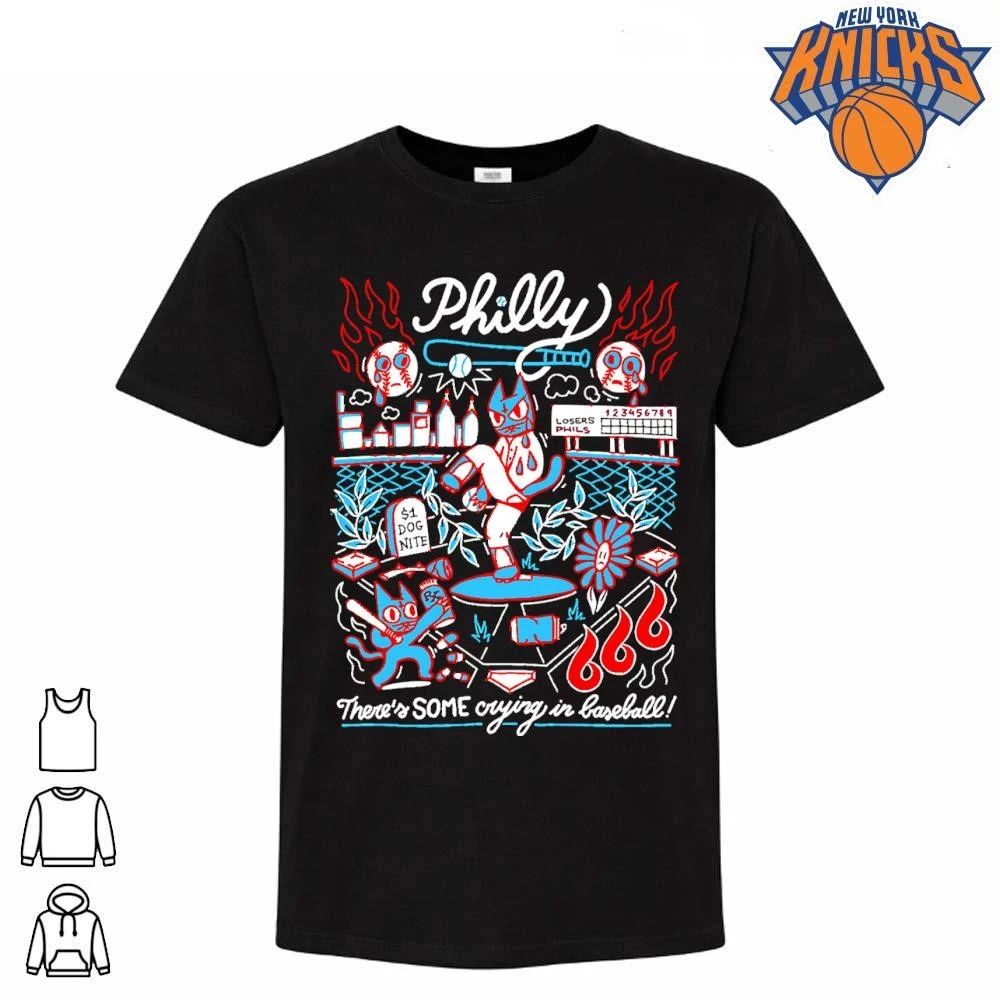 Philly There is Some Crying in Baseball Cartoon Cat Pitcher Shirt