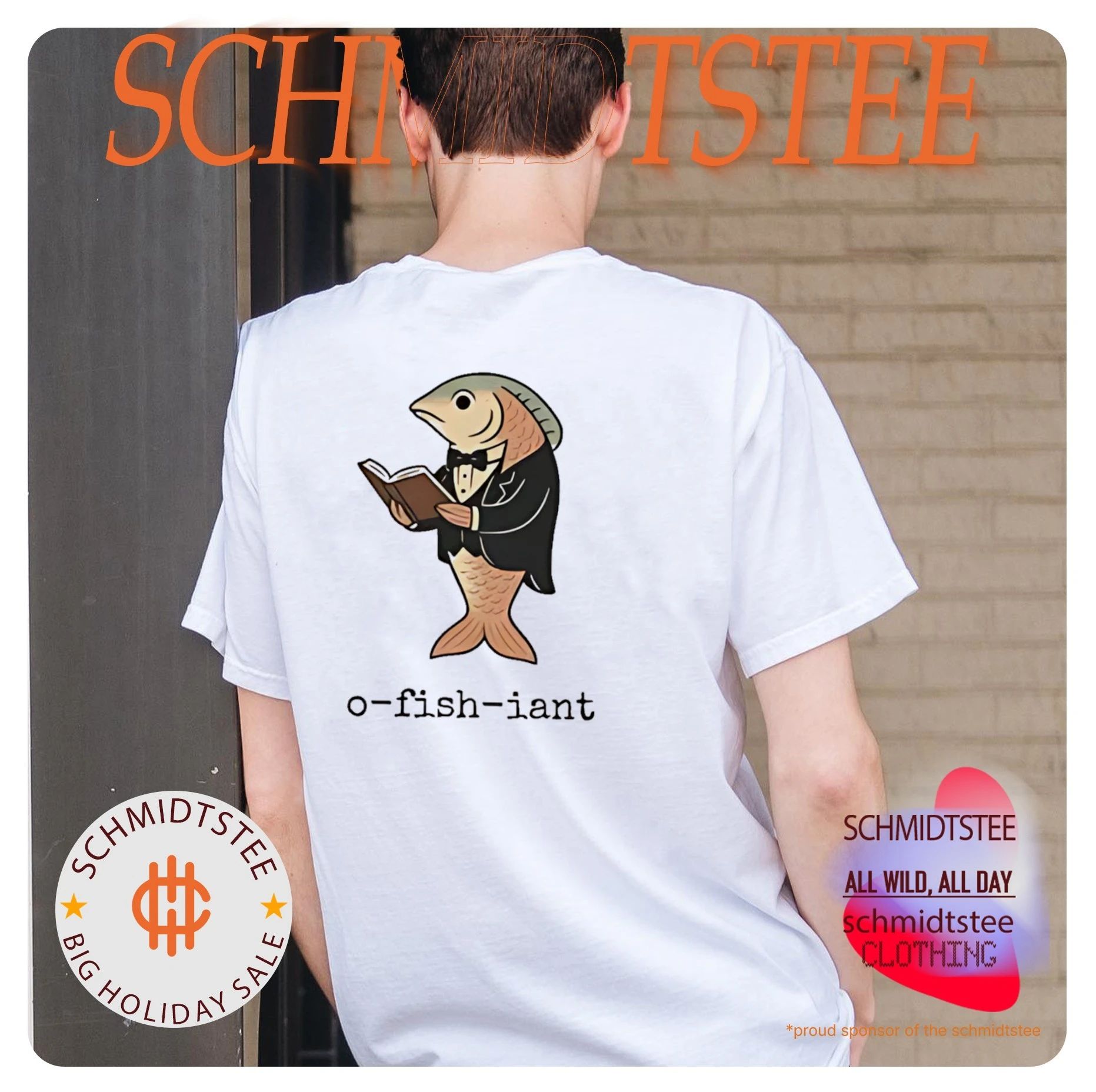 O-fish-iant Fish in Tuxedo illustrated shirt