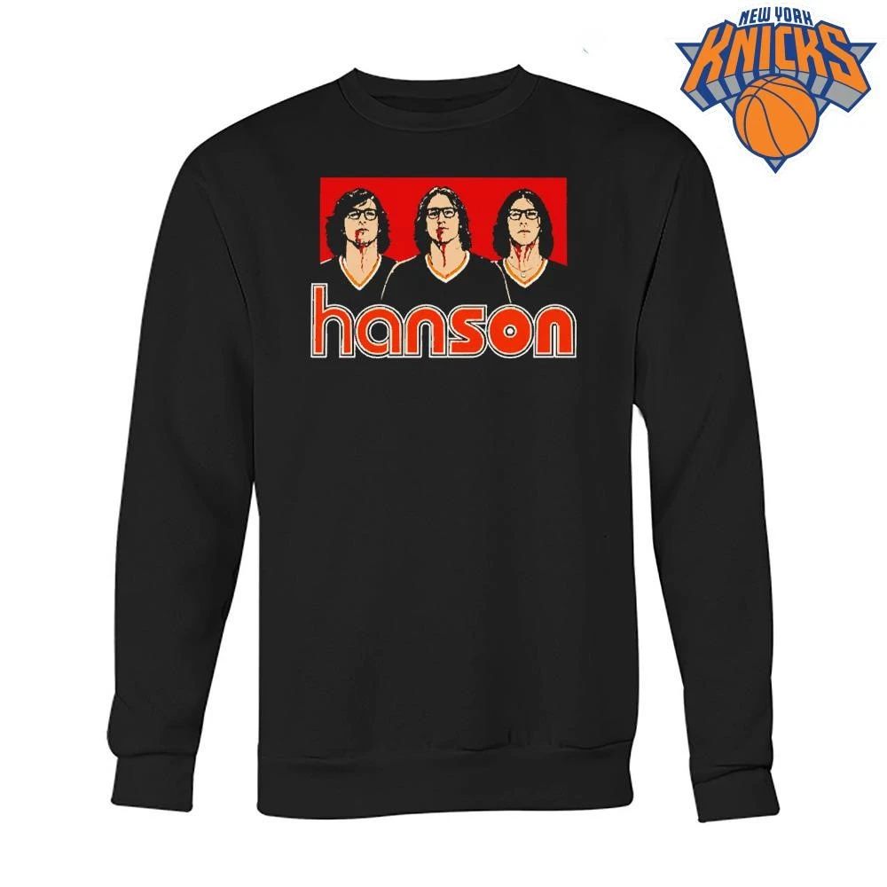 Hanson band Slap Shot movie Hanson Brothers bloody hockey crossover shirt