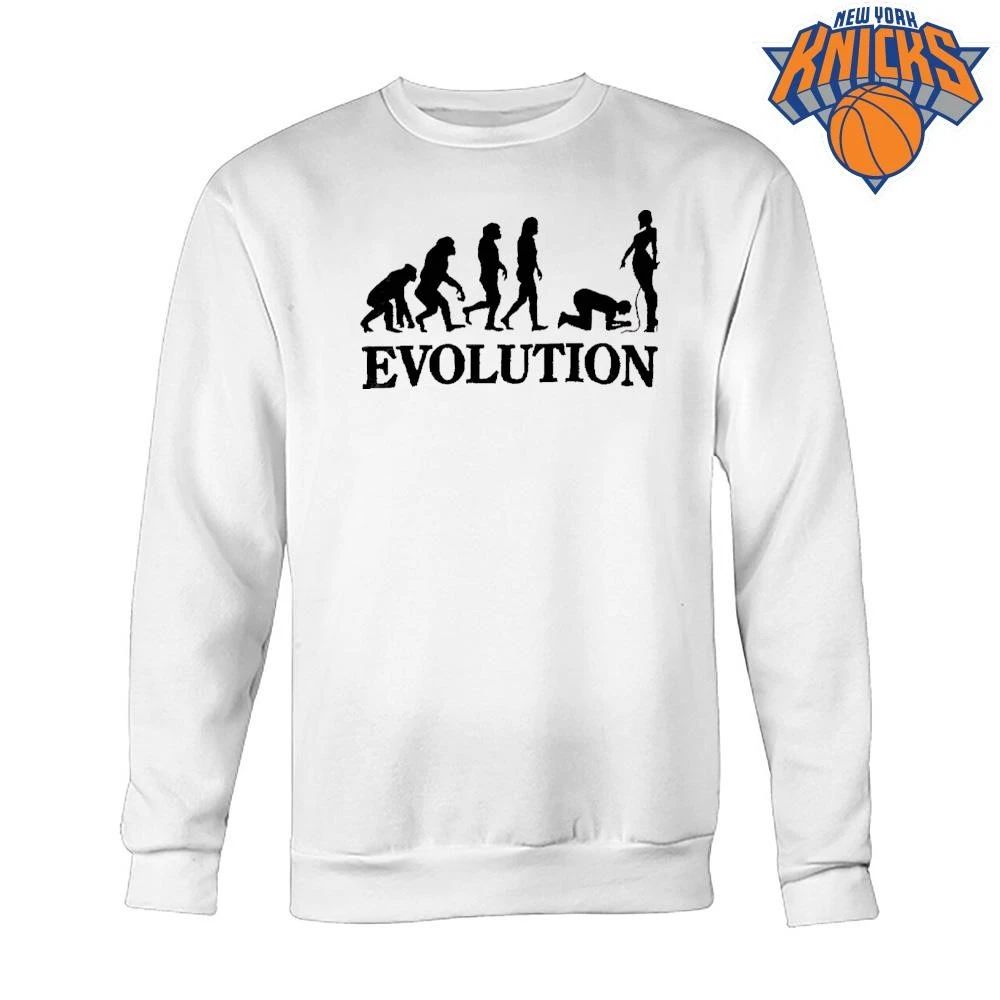 Human Evolution to Female Dominatrix BDSM Kink Humor Silhouette Graphic Shirt