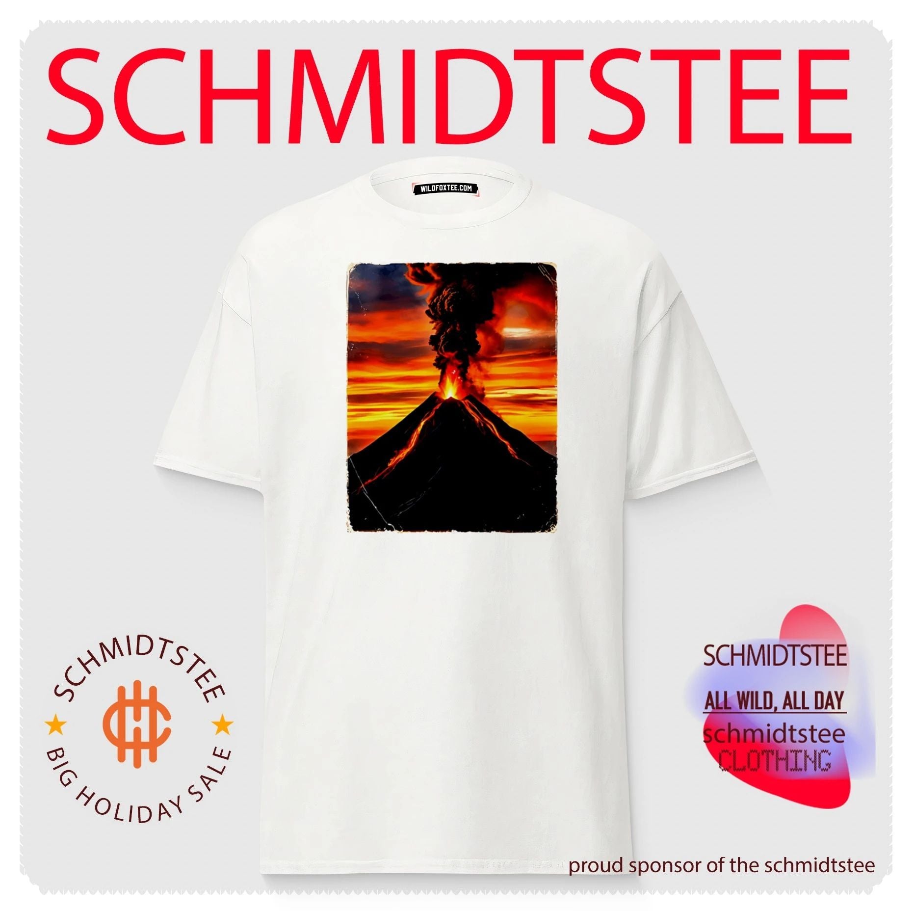Volcanic eruption sunset landscape volcano shirt