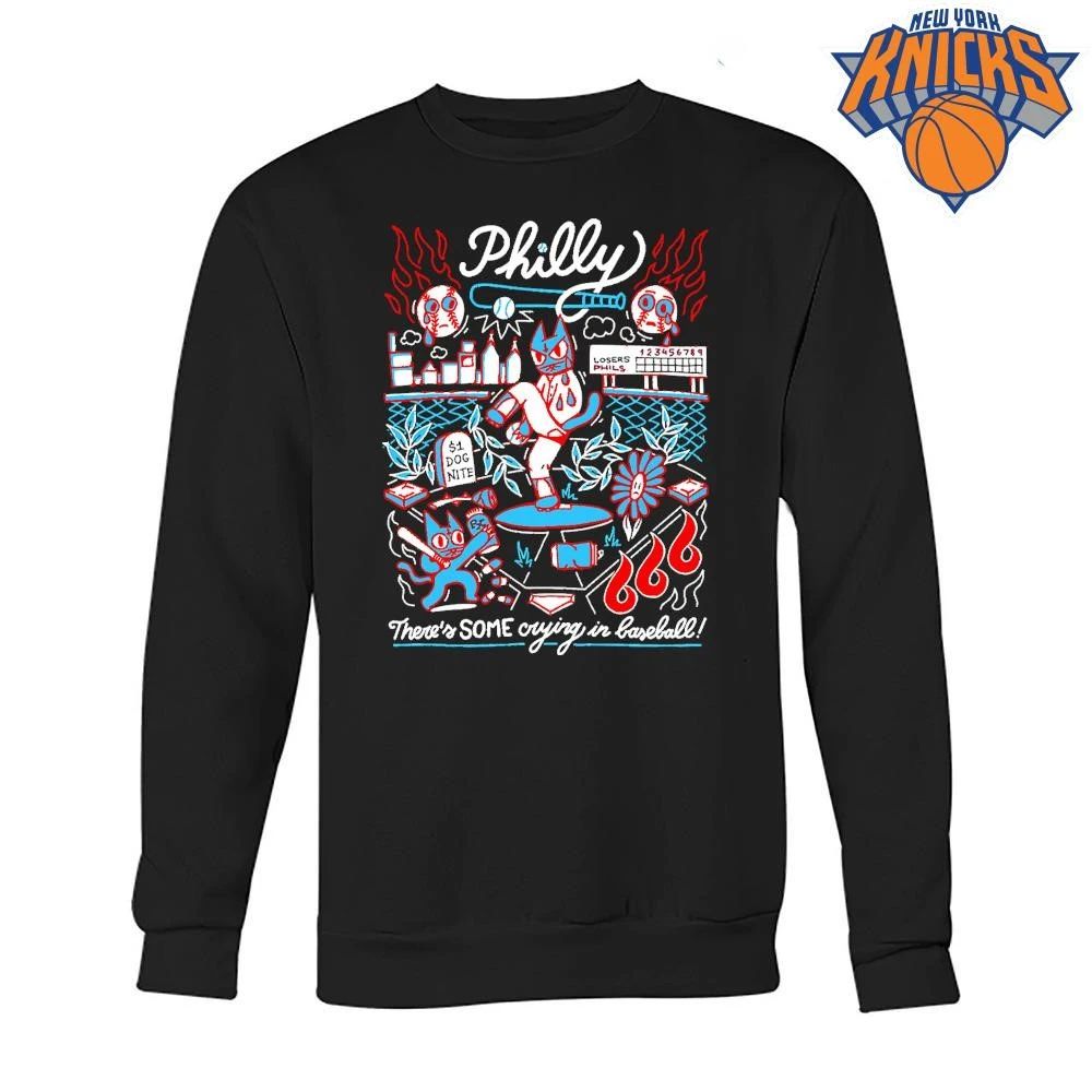 Philly There is Some Crying in Baseball Cartoon Cat Pitcher Shirt