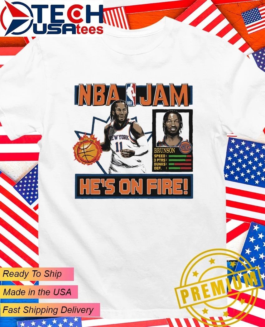 NBA Jam Jalen Brunson he’s on fire shirt