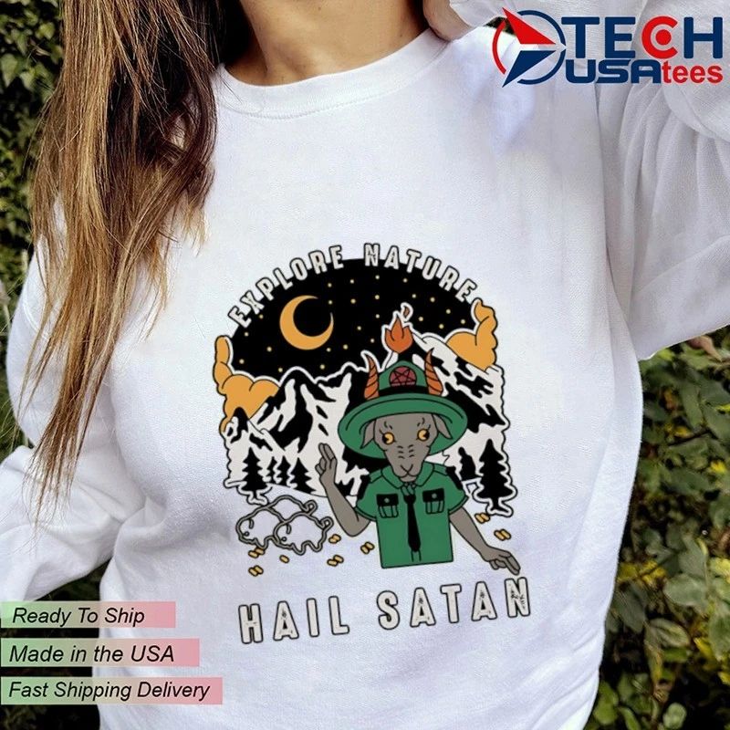 Goat Explore Nature Hail Satan shirt