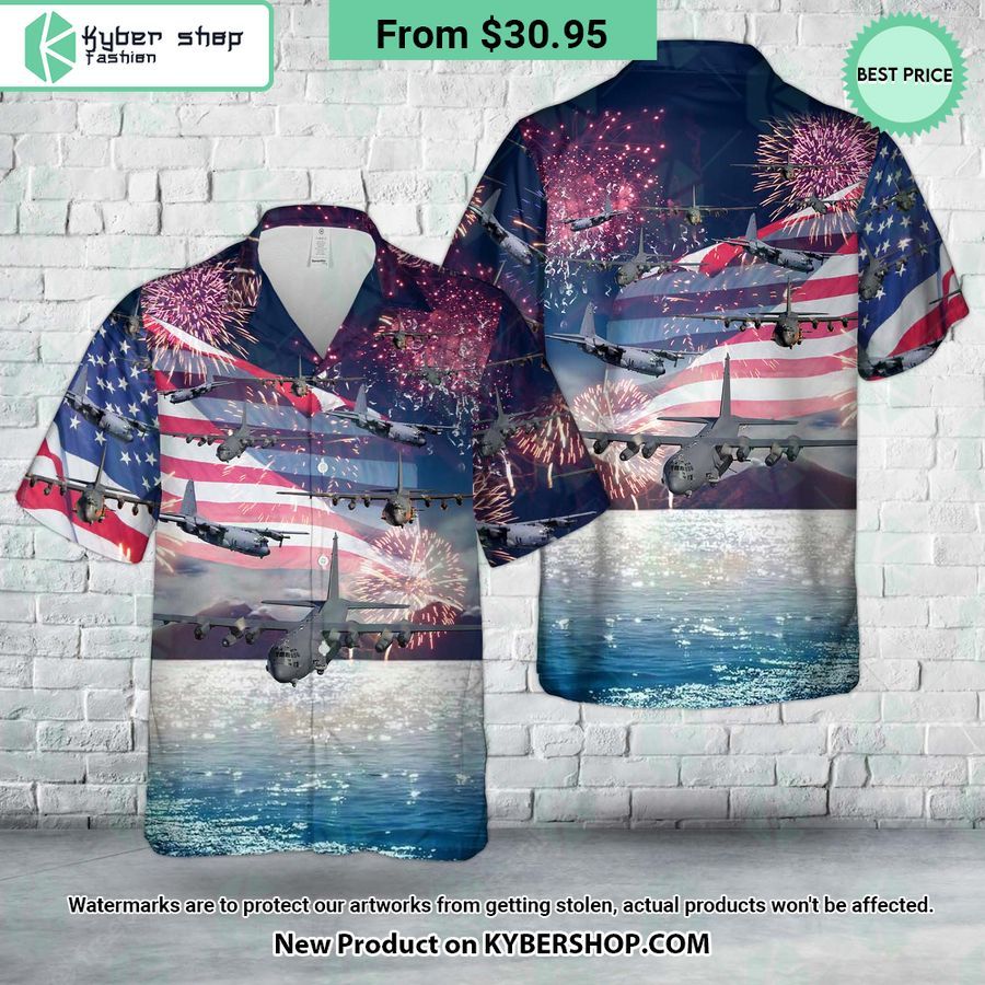 US Air Force Lockheed AC-130 4th Of July Hawaiian Shirt