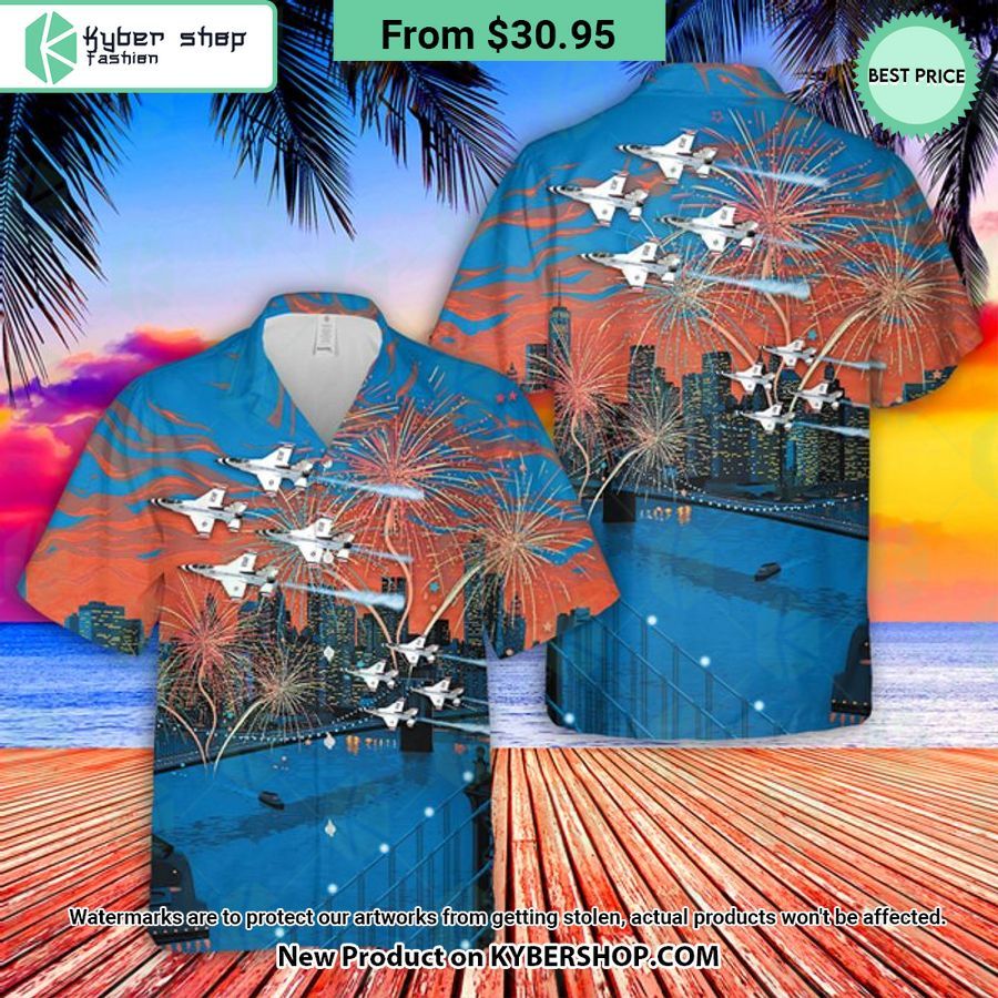 US Air Force Thunderbirds 4th Of July Hawaiian Shirt