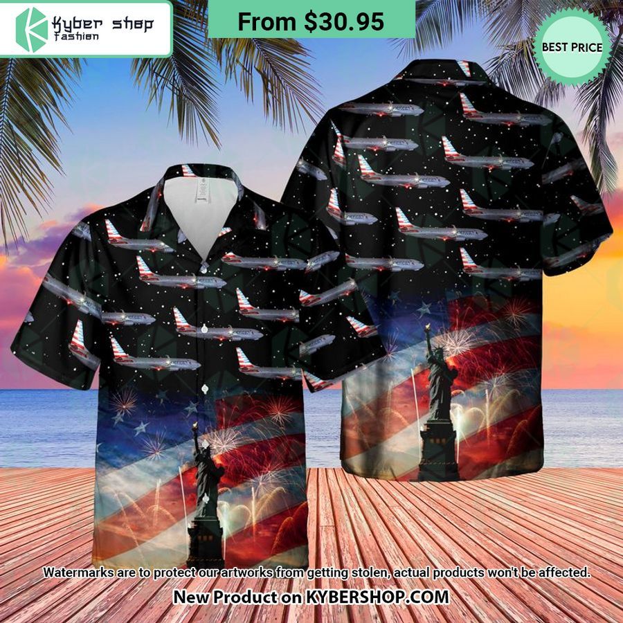 US Airlines Boeing 737-823 4th of July Hawaiian Shirt