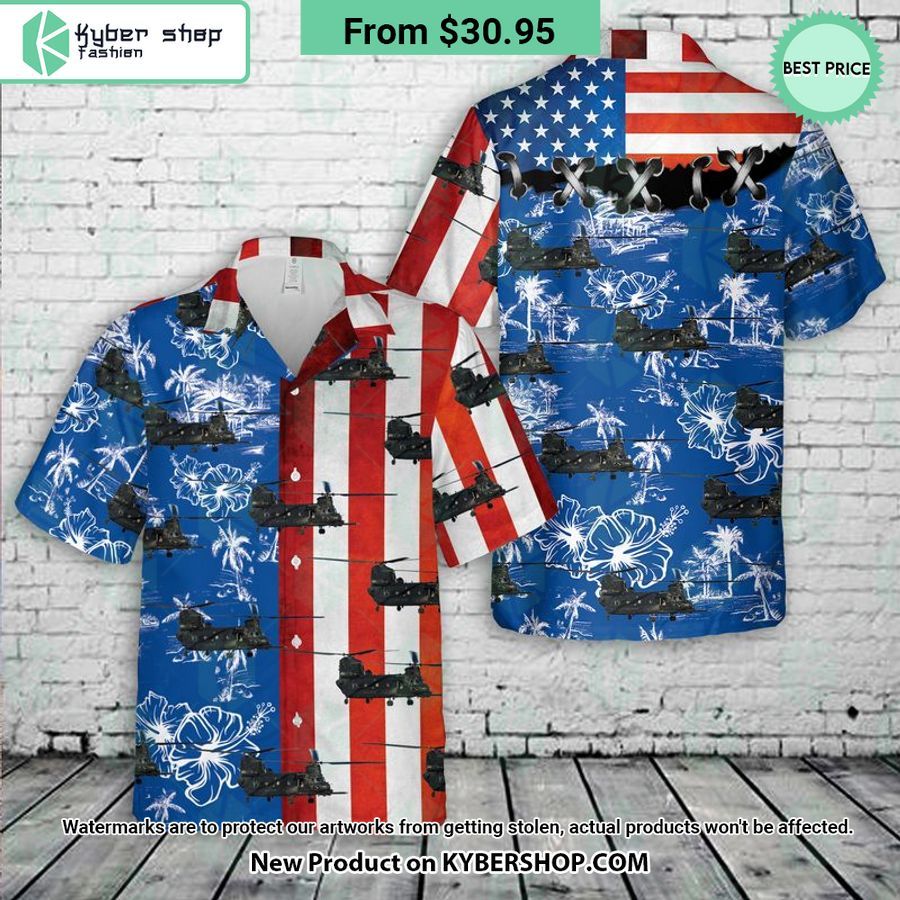 US Army Boeing MH-47 G Chinook 160th SOAR Hawaiian Shirt