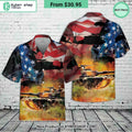 US Army M1 Abrams Flag 4th July Pocket Hawaiian Shirt