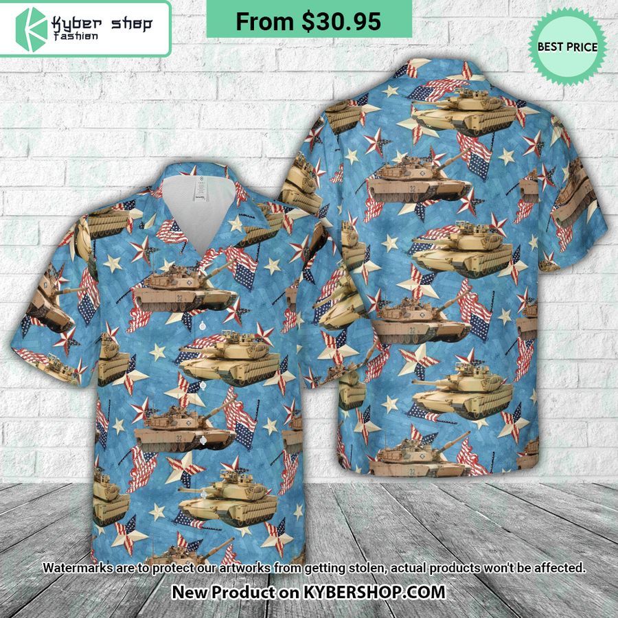 US Army M1 Abrams Tank 4th Of July Hawaiian Shirt