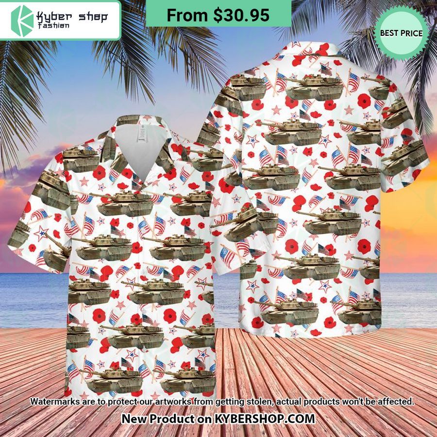 US Army M1 Abrams Tank Independence Day Hawaiian Shirt