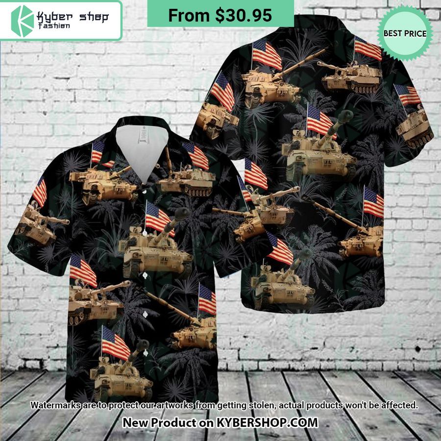 US Army M109 Paladin Tank Independence Day Hawaiian Shirt