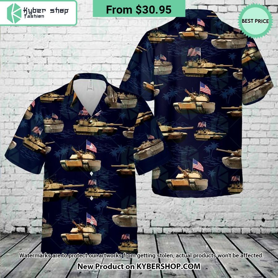 US Army M1A1 Abrams Tank Hawaiian Shirt