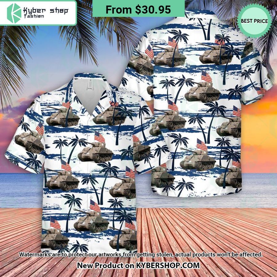 US Army M4A376W HVSS 4th Of July Hawaiian Shirt