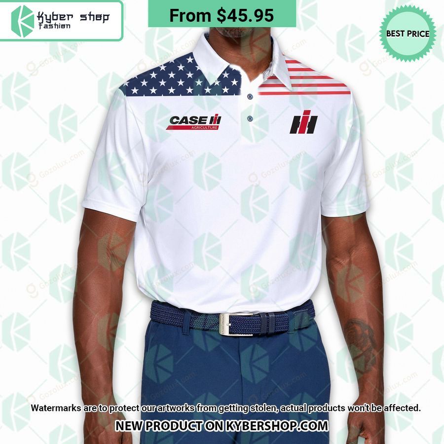 US Flag Case Ih Polo Shirt
