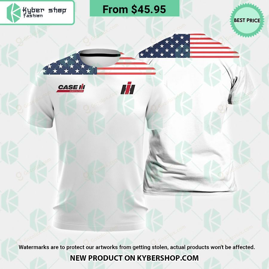 US Flag Case Ih Polo Shirt