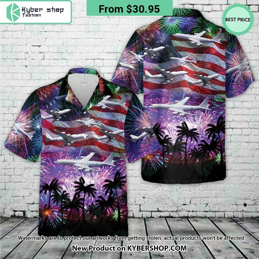 US Navy Boeing E-6 Mercury 4th Of July Hawaiian Shirt