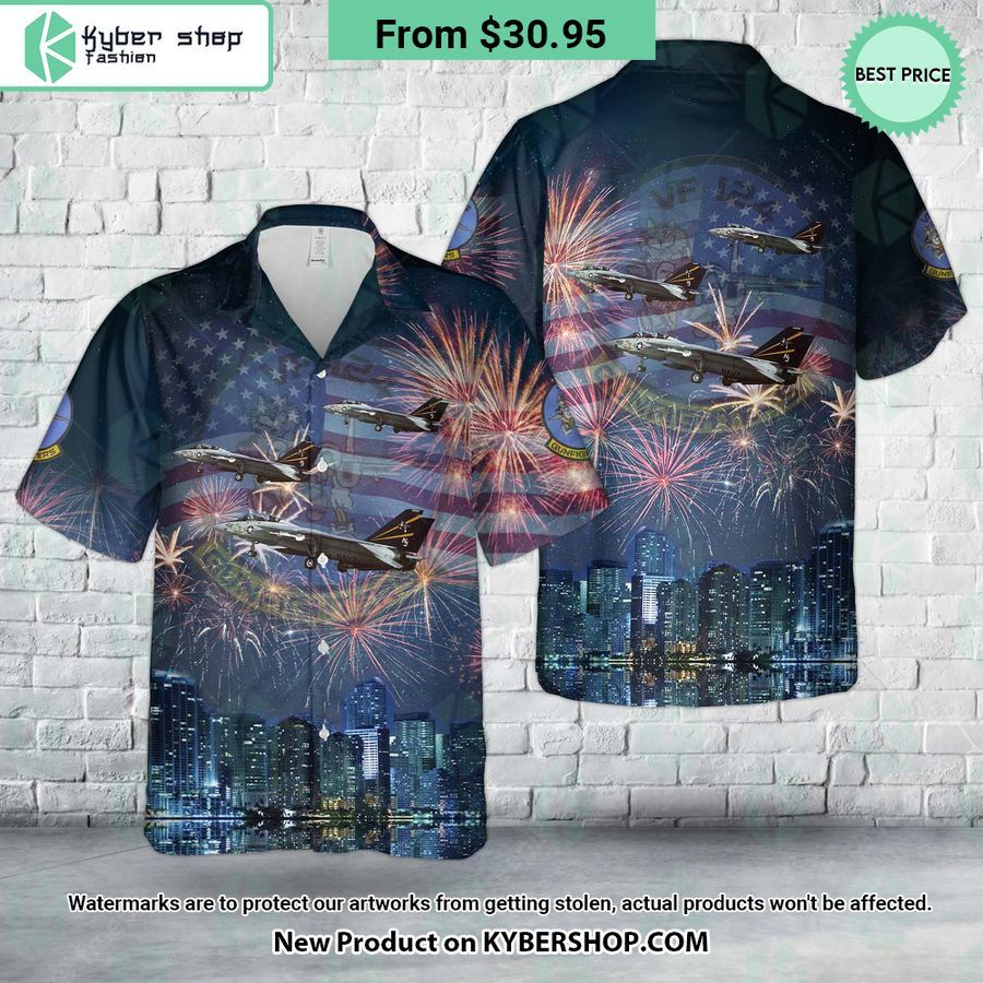 US Navy Grumman F-14A Tomcat A C 400 Of VF-124 Gunfighters Hawaiian Shirt