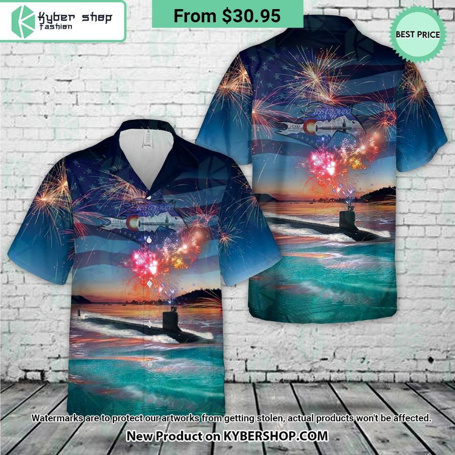 US Navy USS Colorado SSN-788 4th Of July Hawaiian Shirt
