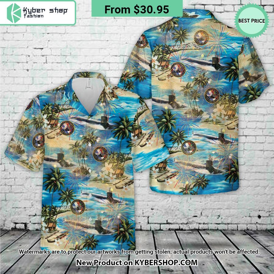 US Navy USS Missouri SSN-780 4th Of July Hawaiian Shirt