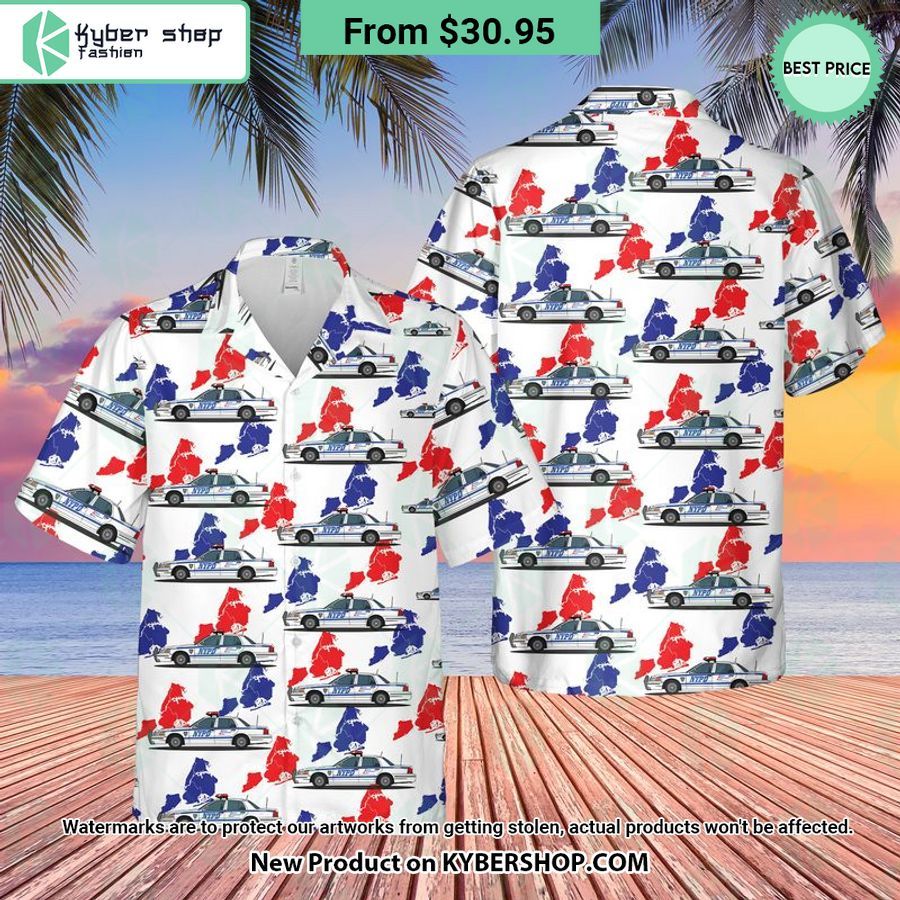 US NYPD Police Car 4th of July Hawaiian Shirt