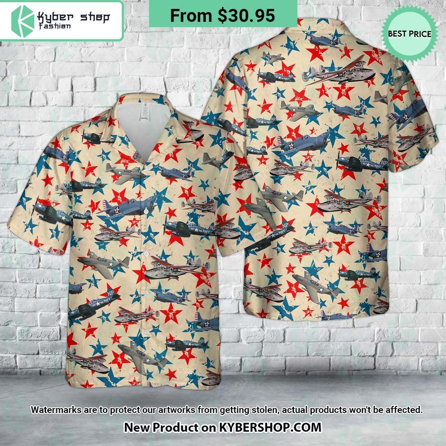 USA WWII Aircraft 4th Of July Hawaiian Shirt