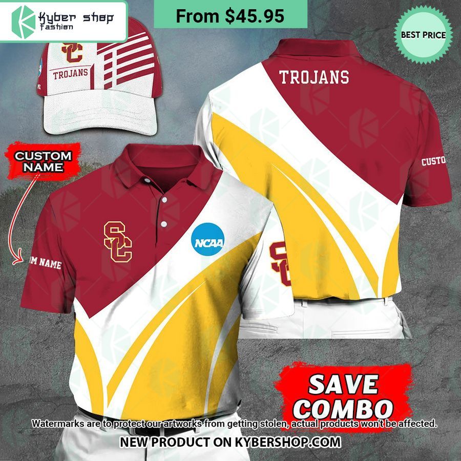 USC Trojans CUSTOM Polo Shirt, Cap