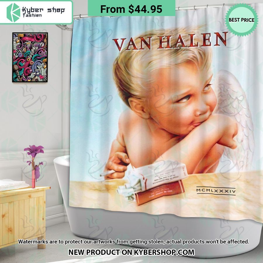 Van Halen 1984 Album Windown Curtain, Shower Curtain