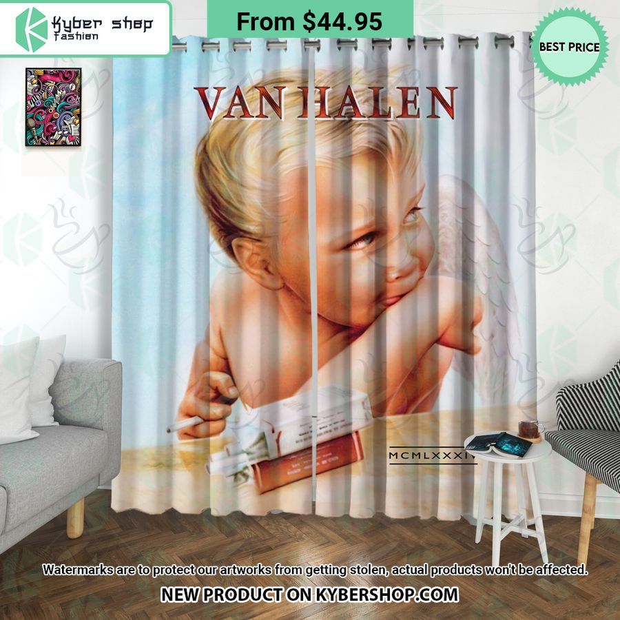 Van Halen 1984 Album Windown Curtain, Shower Curtain