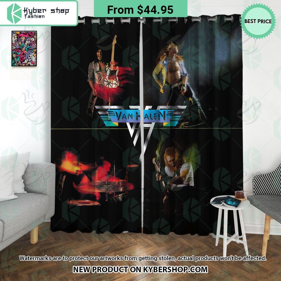 Van Halen Album 1978 Windown Curtain, Shower Curtain