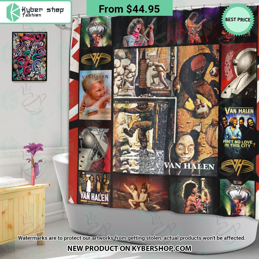 Van Halen Album Covers Collage Windown Curtain, Shower Curtain