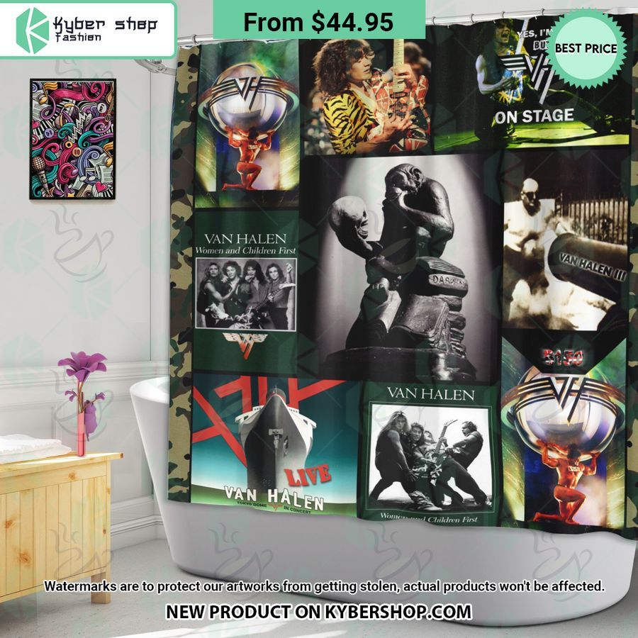 Van Halen Album Covers Windown Curtain, Shower Curtain