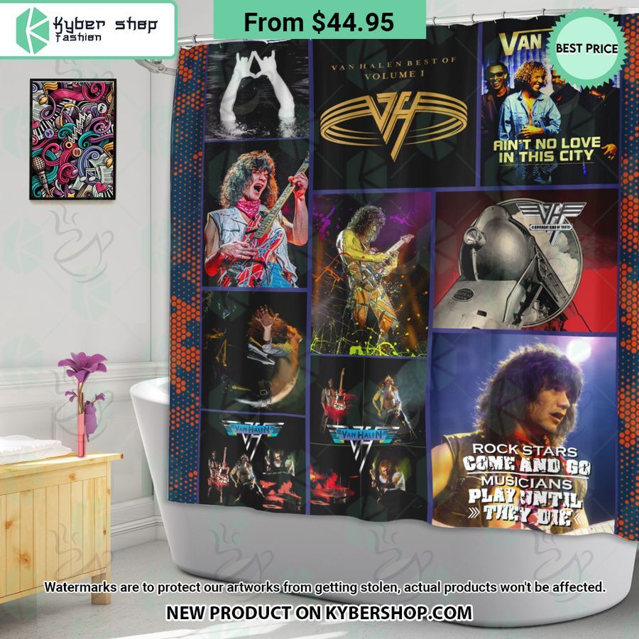 Van Halen Band Collage Windown Curtain, Shower Curtain